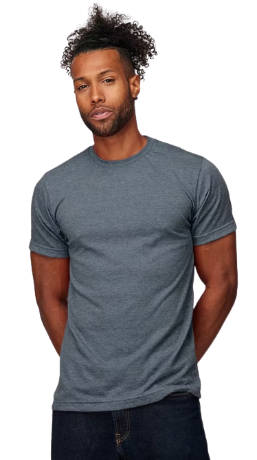 Unisex Poly-Rich Tee - Heather Denim