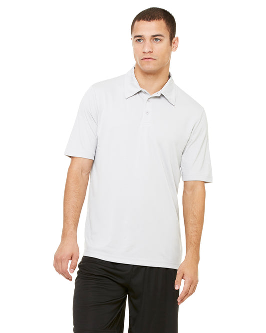 Unisex Performance Three-Button Mesh Polo - Sport Silver