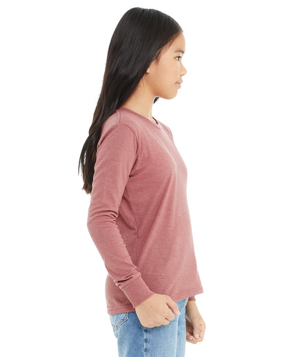 Youth Heather CVC Long Sleeve Tee - Heather Mauve
