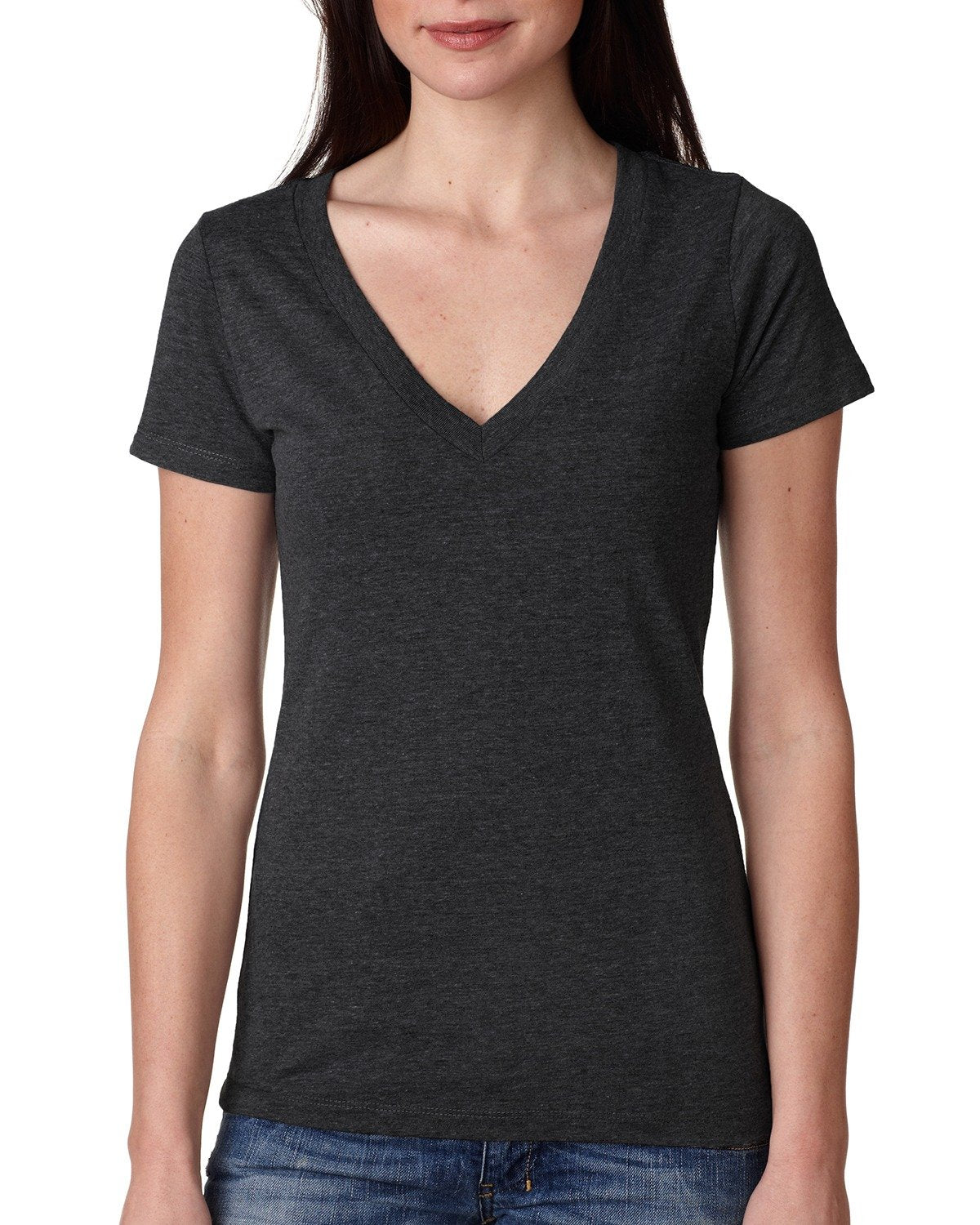 Women's Triblend Deep V - Vintage Black