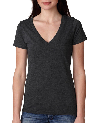 Women's Triblend Deep V - Vintage Black