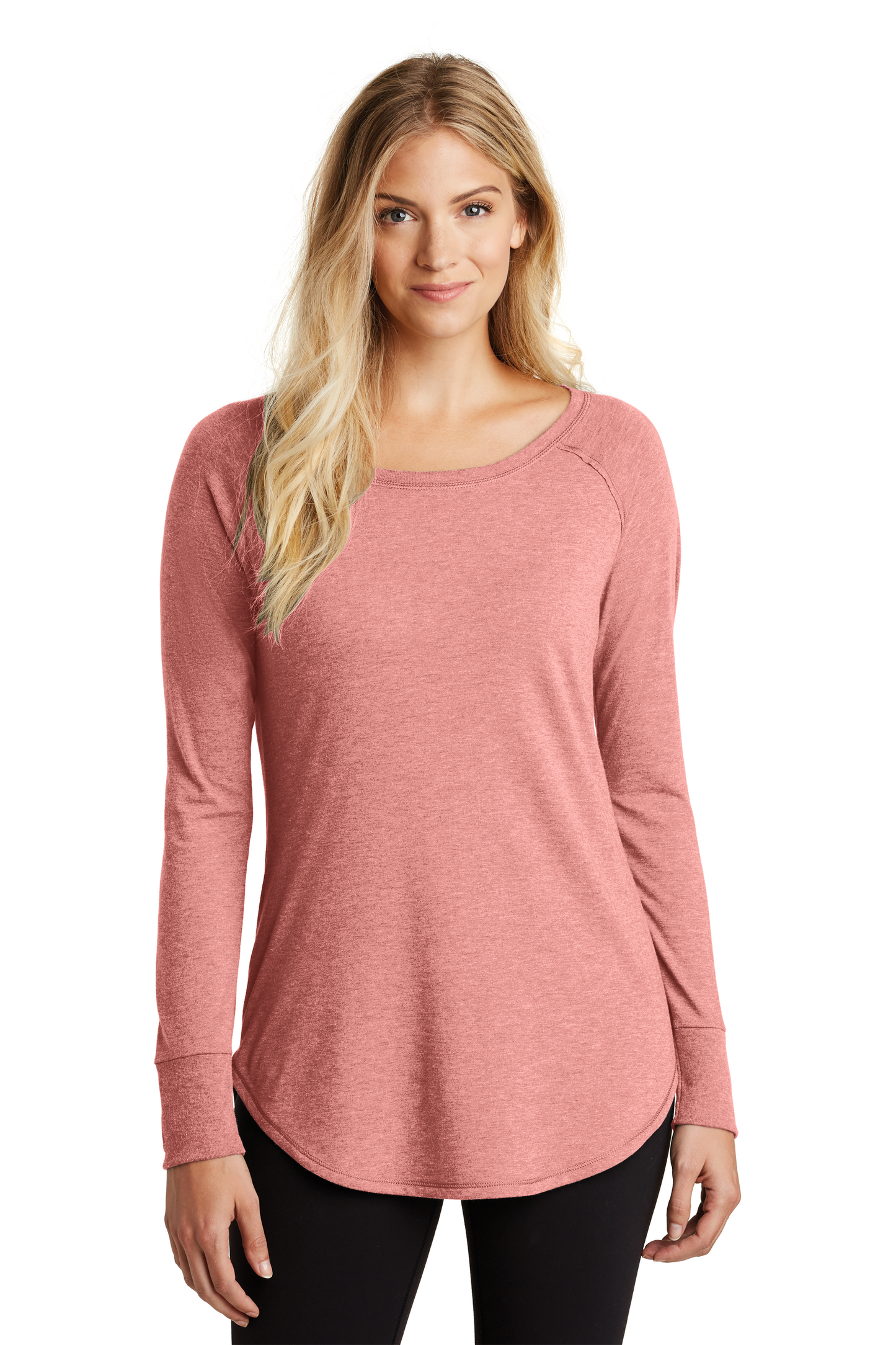 Women's Perfect Tri Long Sleeve Tunic Tee - Blush Frost
