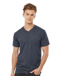 Unisex Poly-Rich V-Neck Tee - Heather Navy