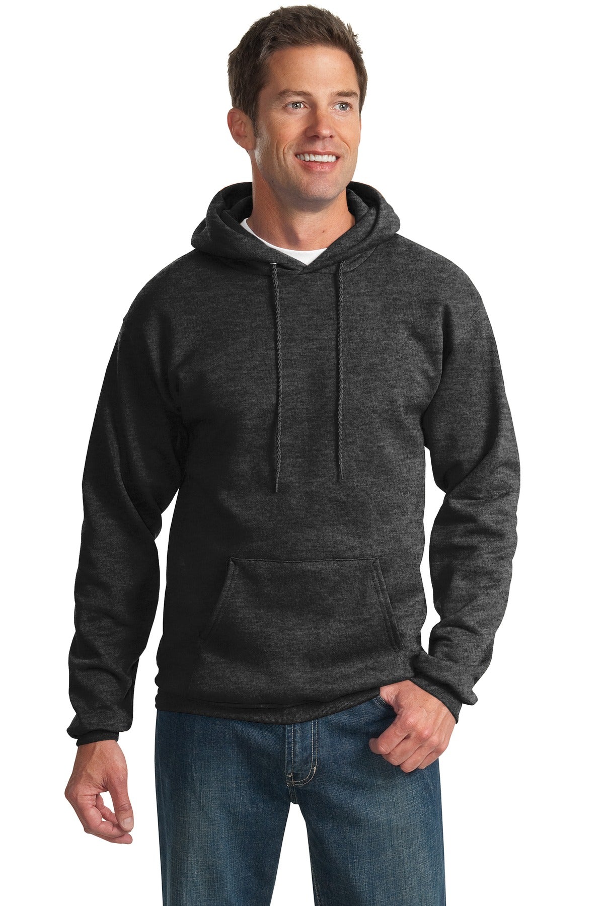 Unisex Essential Fleece Pullover Hoodie - Dark Heather Gray