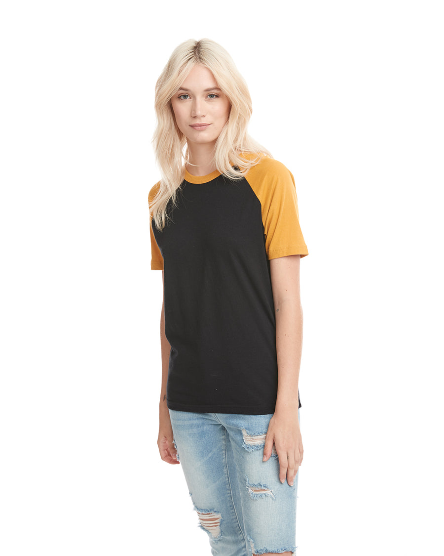 Unisex Raglan Short-Sleeve T-Shirt - Antique Gold / Black