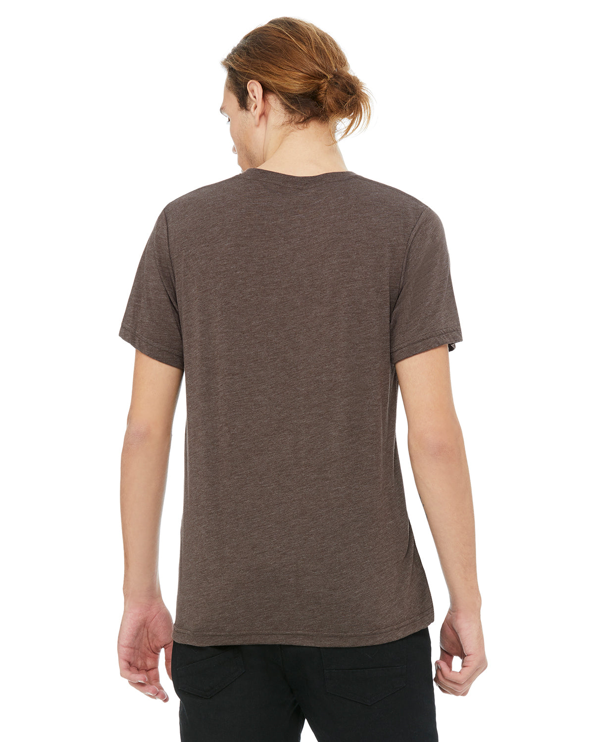 Unisex Triblend V-Neck T-Shirt - Brown Triblend
