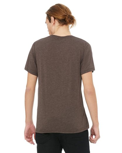 Unisex Triblend V-Neck T-Shirt - Brown Triblend