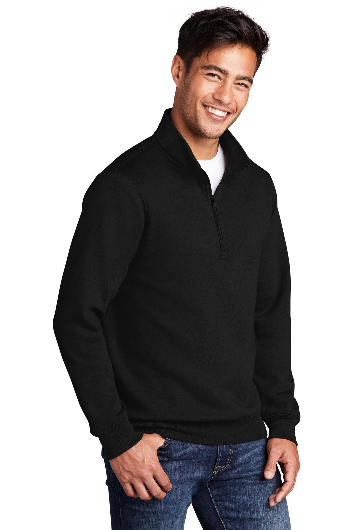 Unisex Core Fleece 1/4-Zip Pullover Sweatshirt - Jet Black