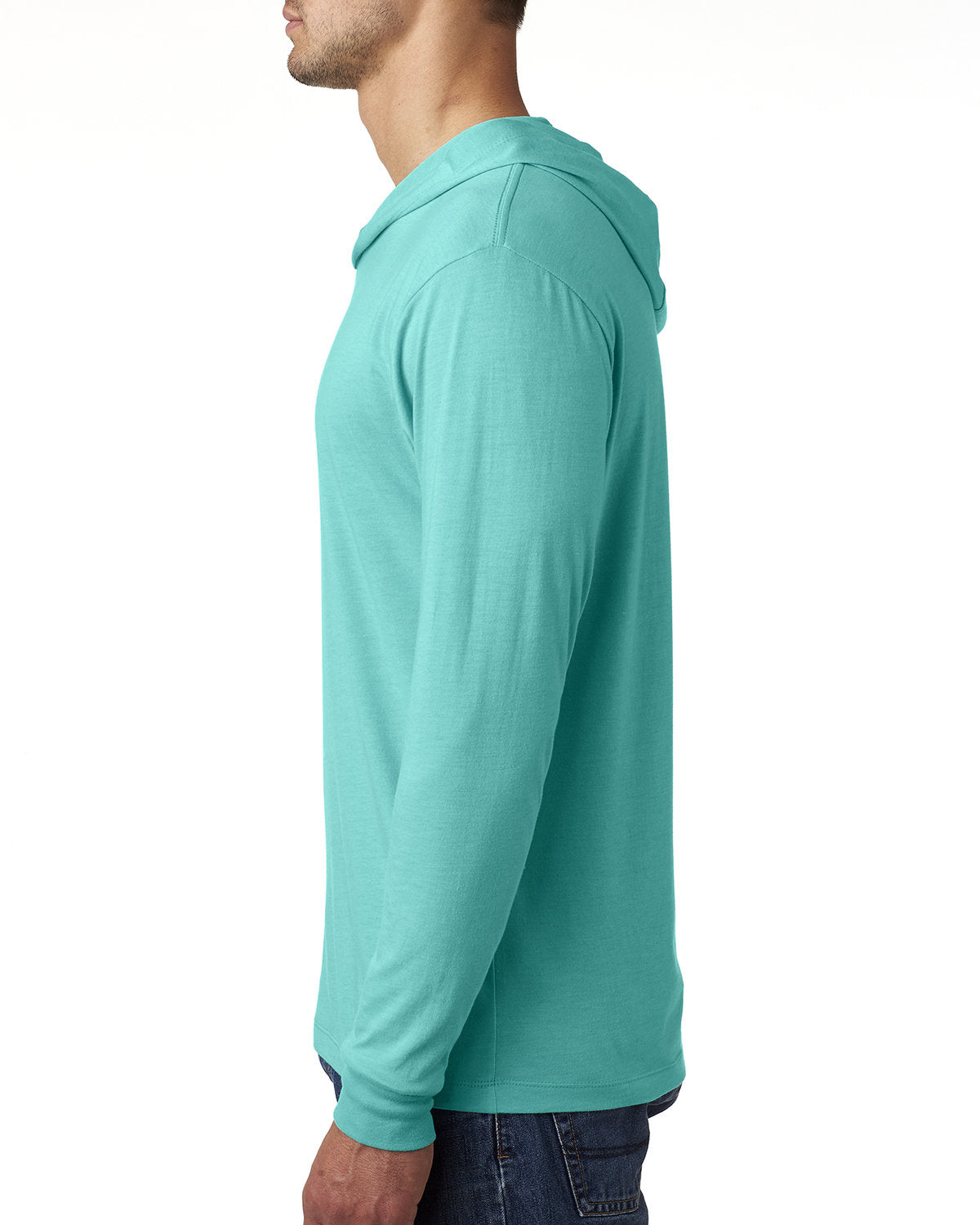 Unisex Triblend Long-Sleeve Hoodie - Tahiti Blue