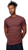 Unisex Poly-Rich Tee - Heather Burgundy