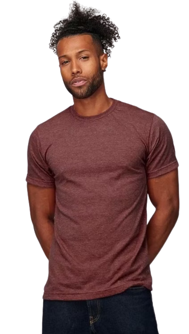 Unisex Poly-Rich Tee - Heather Burgundy
