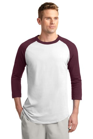 Unisex Colorblock Raglan Jersey - White / Maroon