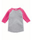 Rabbit Skins RS3330 - Toddler Baseball T-Shirt - Vintage Heather / Vintage Heather Pink