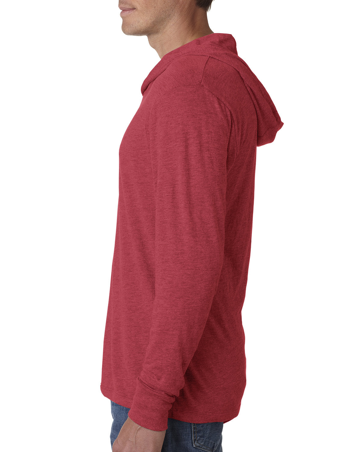 Unisex Triblend Long-Sleeve Hoodie - Vintage Red
