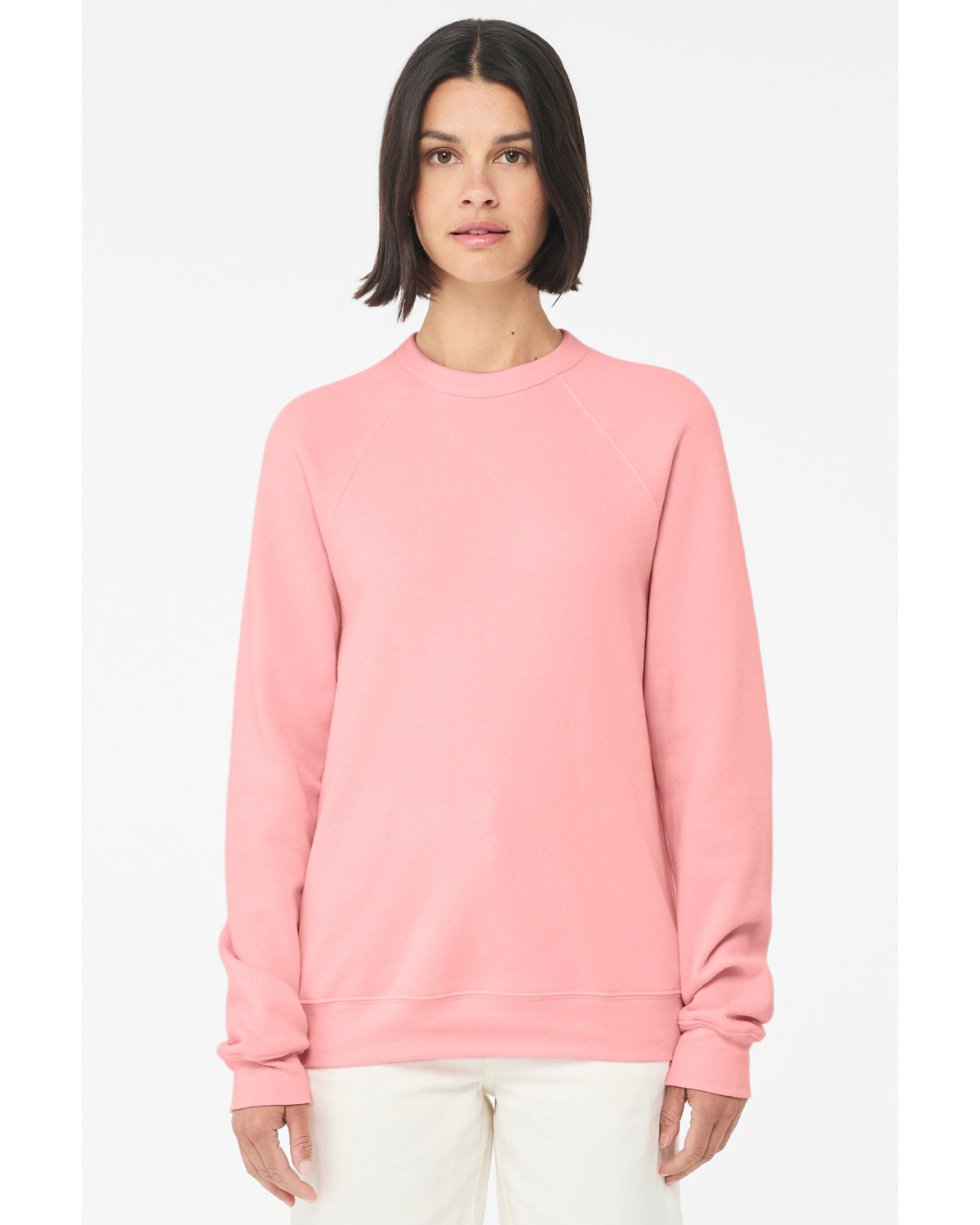 Unisex Sponge Fleece Raglan Sweatshirt - Pink