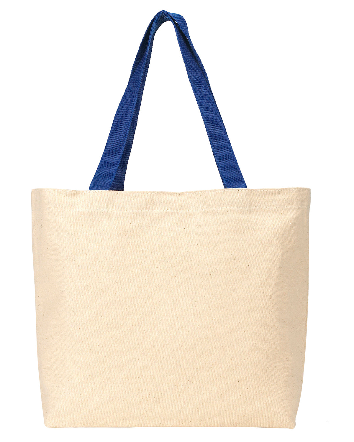 Colored Handle Tote - Natural / Royal