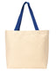 Gemline 220 - Colored Handle Tote - Natural / Royal