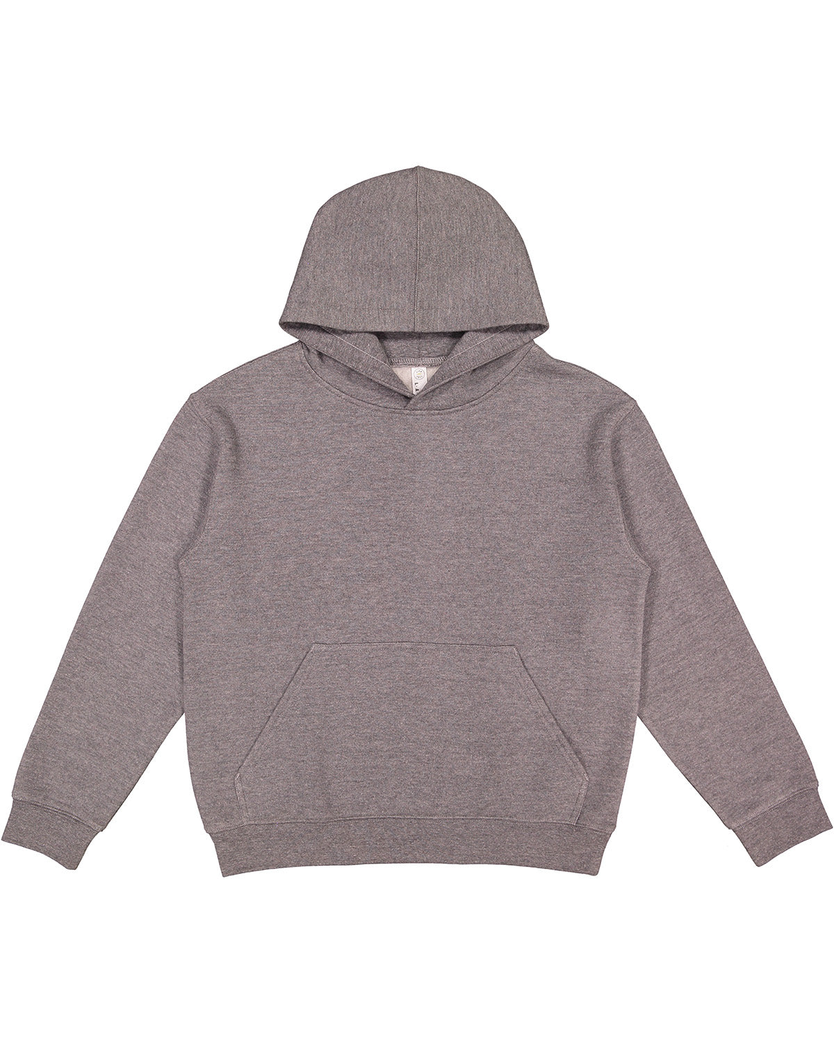 Youth Fleece Hooded Pullover Sweatshirt With Pouch Pocket - Granite Heather