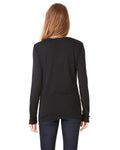 Women's Flowy Long-Sleeve V-Neck - Black