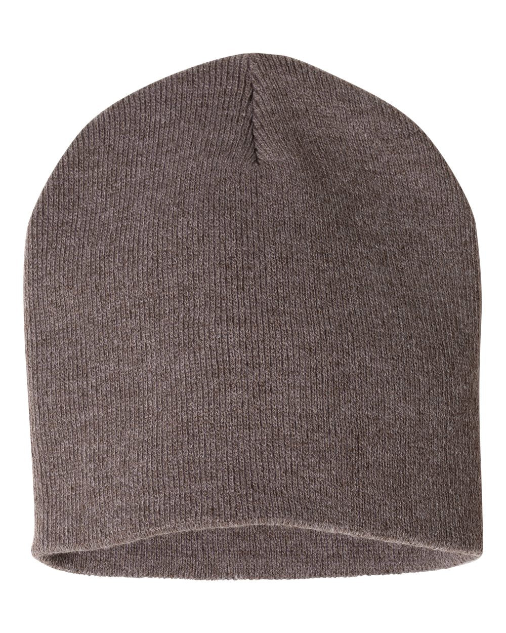 8" Knit Beanie - Heather Brown