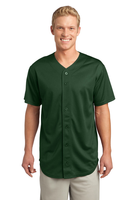 Unisex PosiCharge Tough Mesh Full-Button Jersey - Forest Green