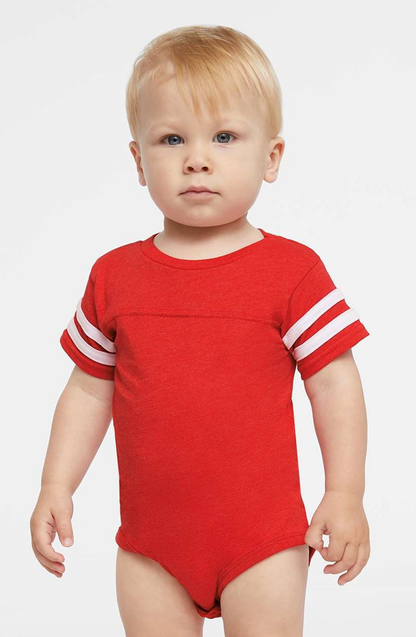 Infant Football Bodysuit - Vintage Red / Blend White