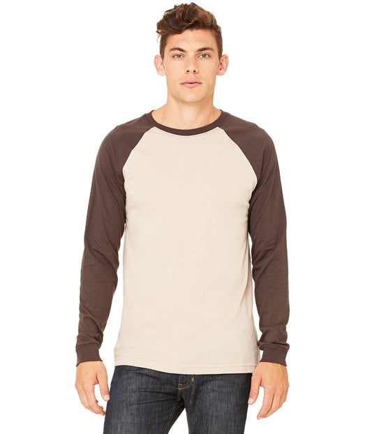 Men's Jersey Long-Sleeve Baseball T-Shirt - Tan / Brown