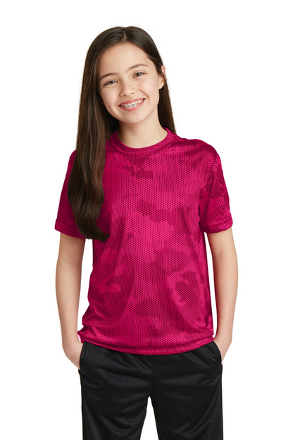 Youth CamoHex Tee - Pink Raspberry