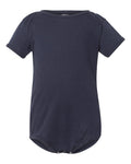 Infant Baby Rib Short-Sleeve One-Piece - Navy