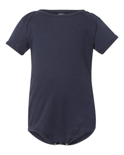 Infant Baby Rib Short-Sleeve One-Piece - Navy