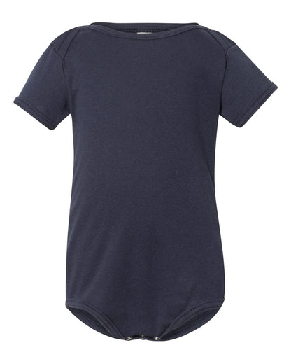 Infant Baby Rib Short-Sleeve One-Piece - Navy