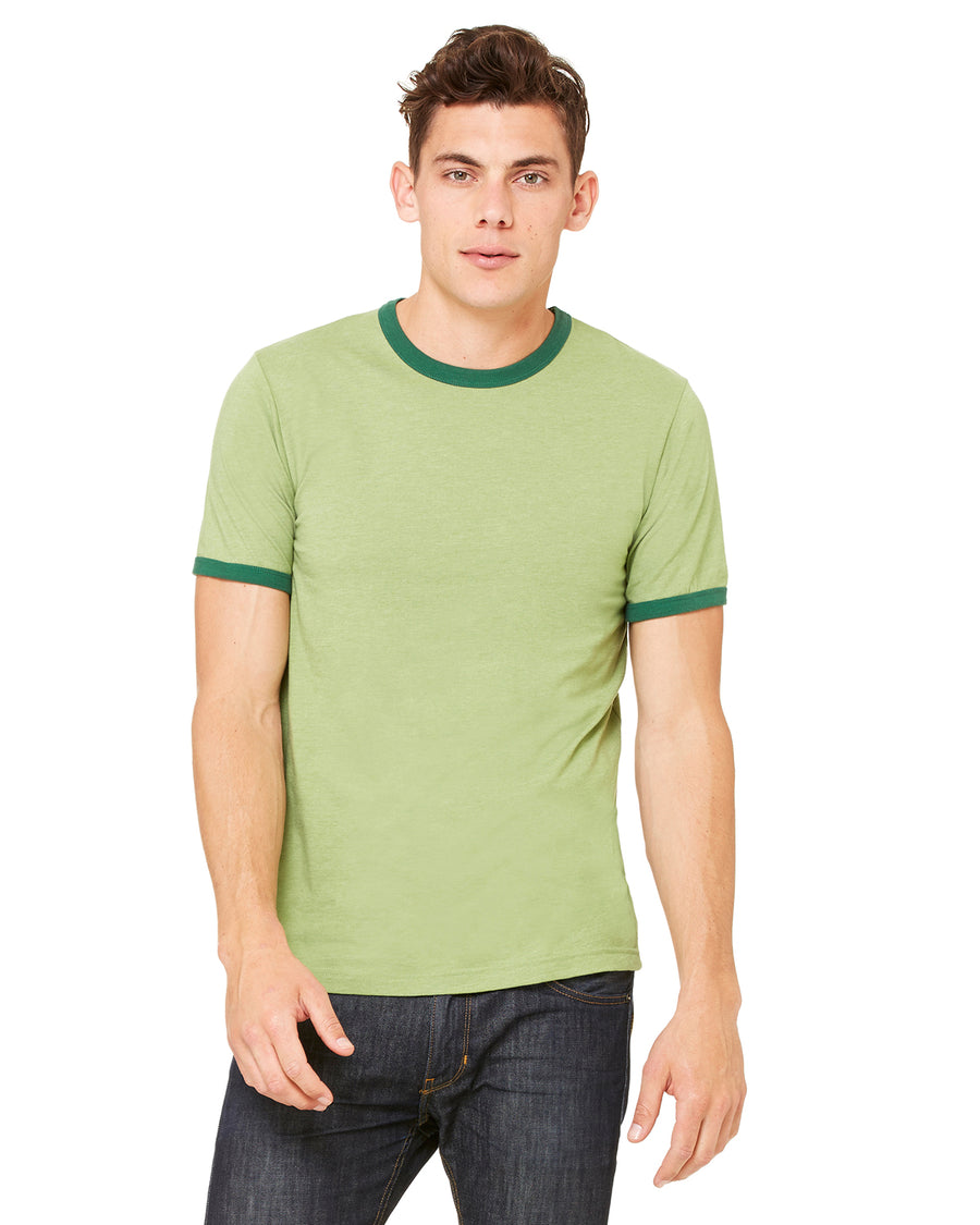 Men's Jersey Short-Sleeve Ringer T-Shirt - Heather Green / Forest
