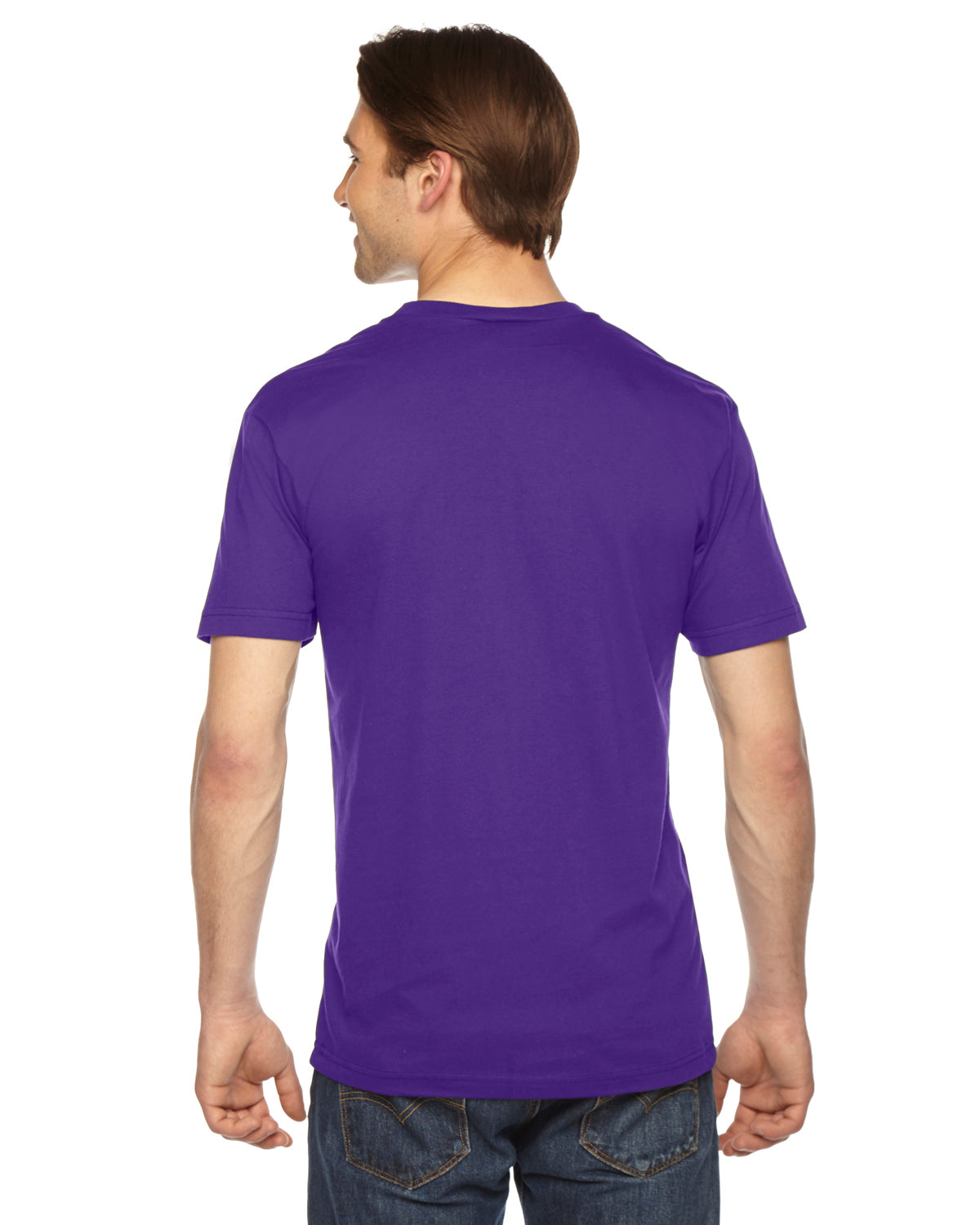 Unisex Fine Jersey Short-Sleeve V-Neck T-Shirt - Purple
