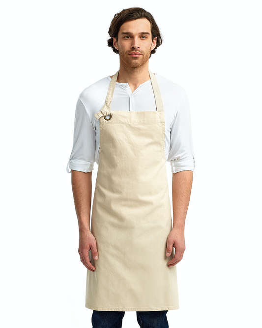 Unisex Calibre Heavy Cotton Canvas Bib Apron - Natural
