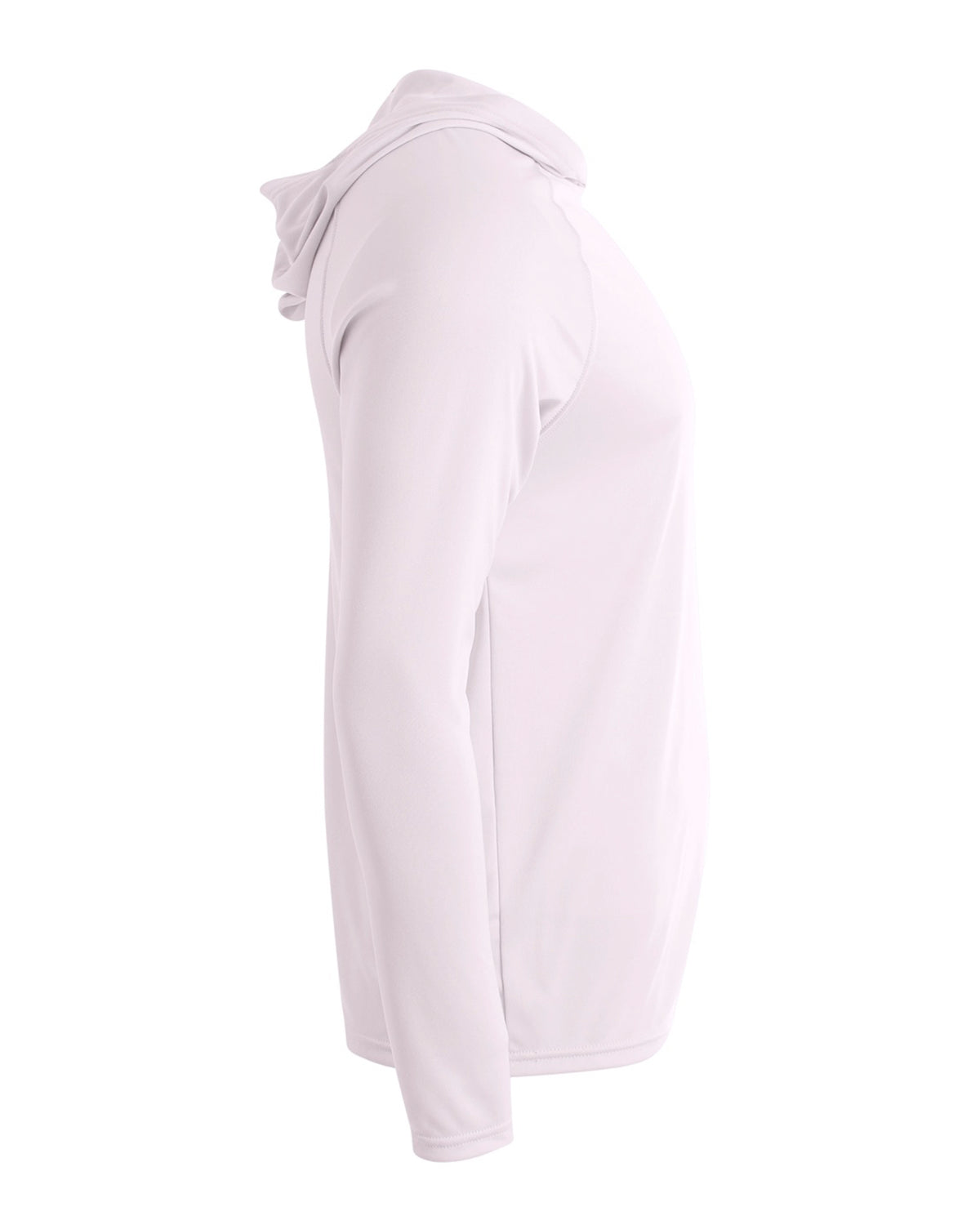 A4 Unisex Cooling Long Sleeve Hooded Tee - White