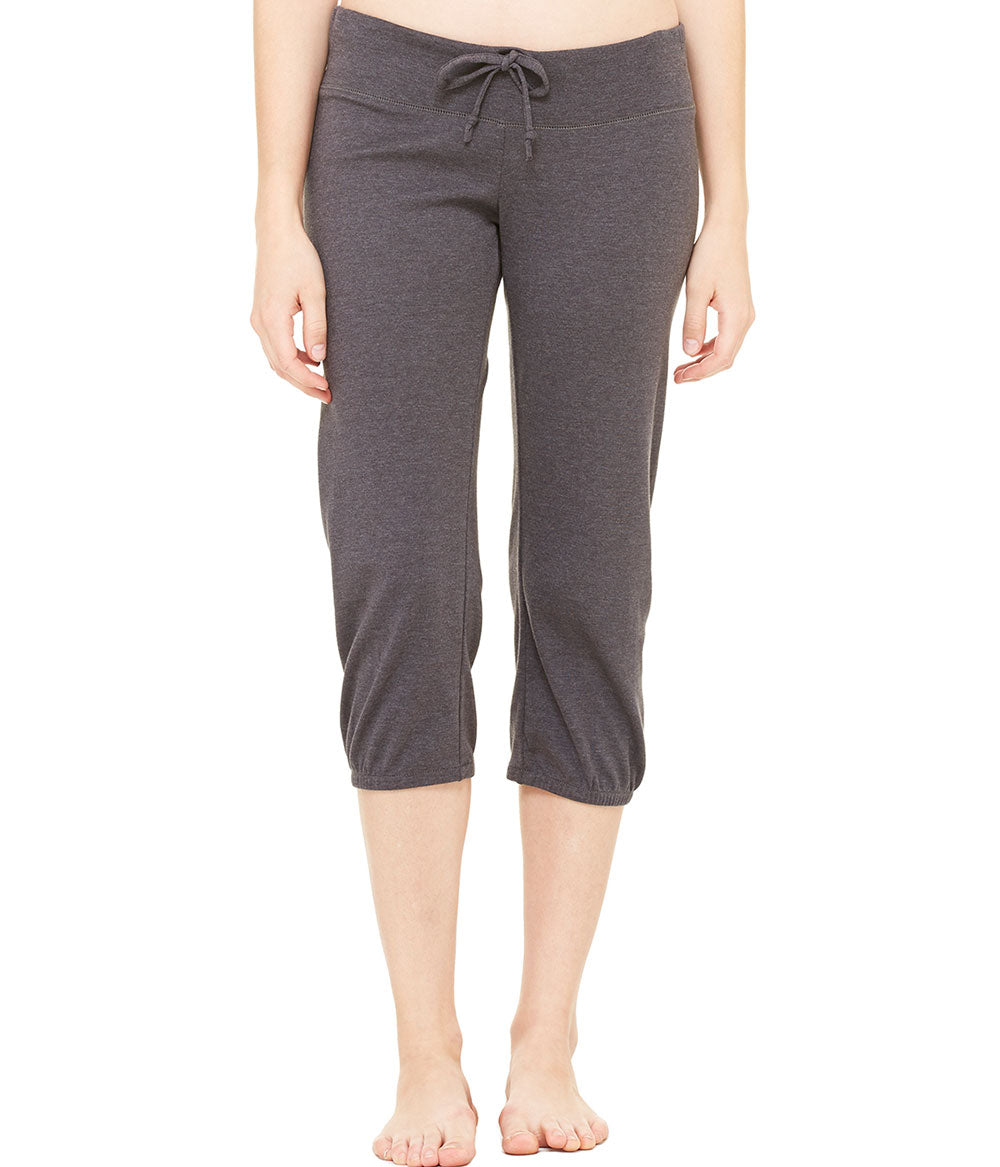 Women's Capri Scrunch Pants - Heather Dark Gray