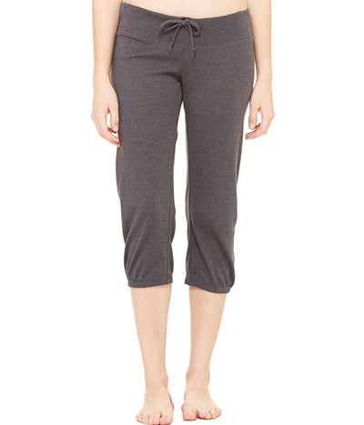 Women's Capri Scrunch Pants - Heather Dark Gray