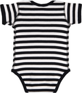 Infant Baby Rib Bodysuit - Black / White Str