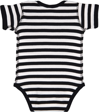 Infant Baby Rib Bodysuit - Black / White Str