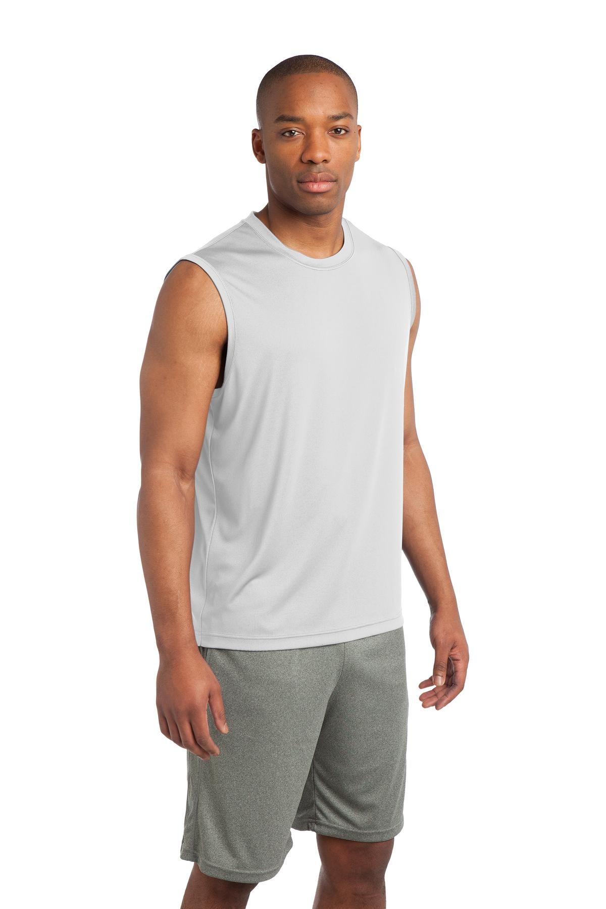 Men's Sleeveless PosiCharge Competitor Tee - White