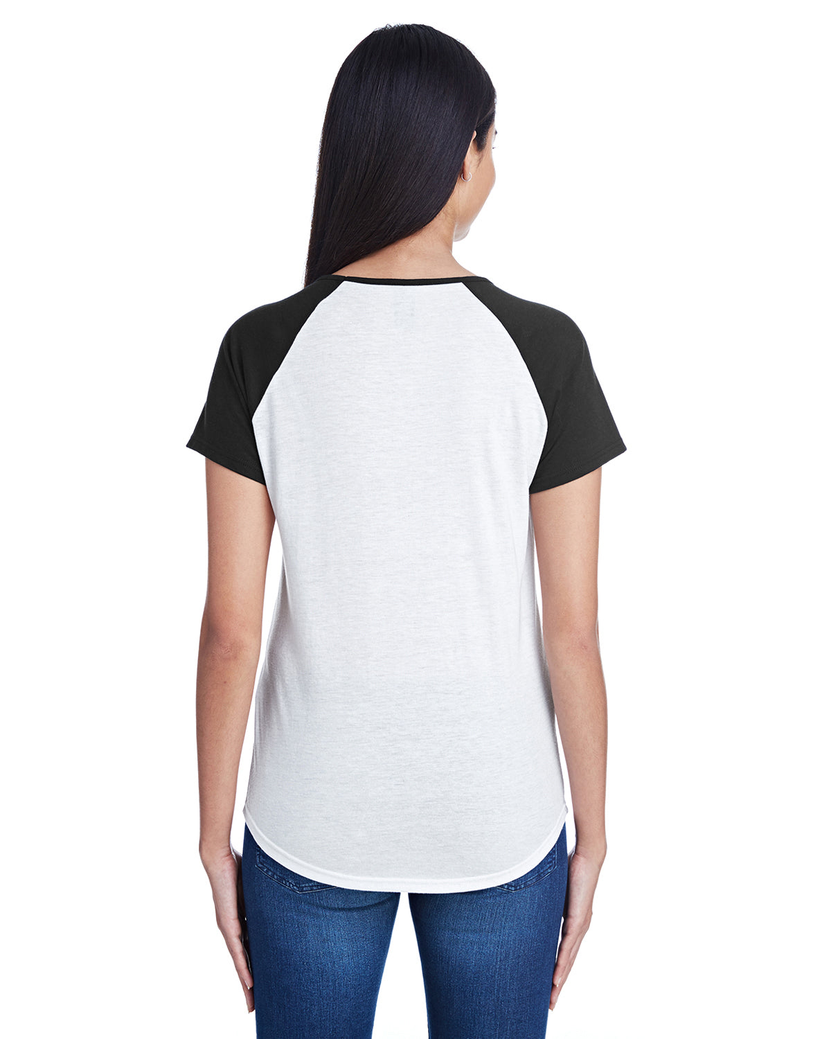 Women's Tri-Blend Raglan T-Shirt - White / Black