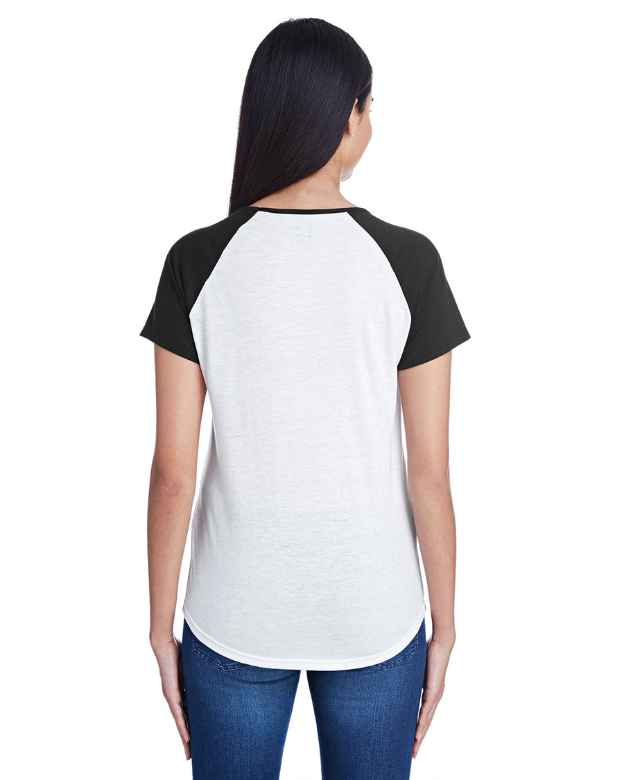 Women's Tri-Blend Raglan T-Shirt - White / Black
