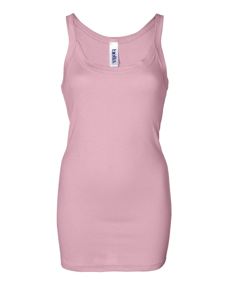 Women's Sheer Mini Rib Thin Strap Tank - Pink