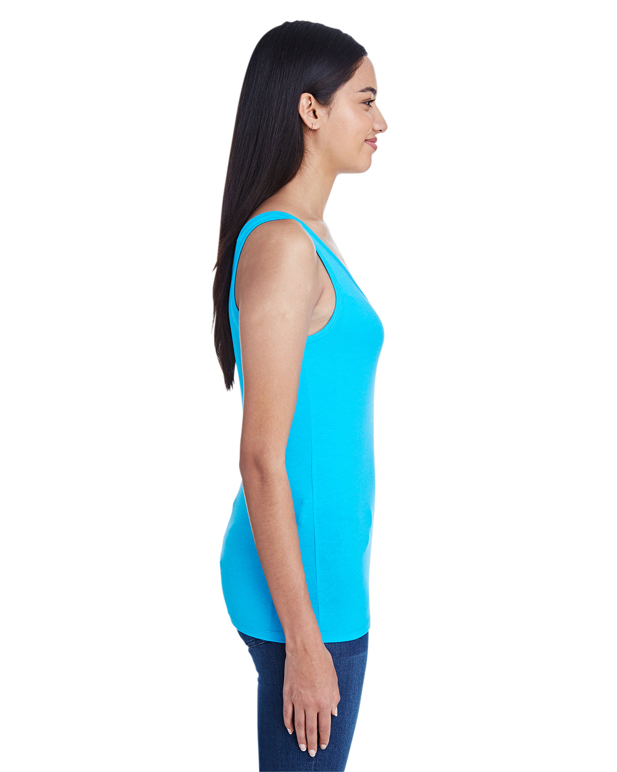 Women's Stretch Tank - Caribbean Blue