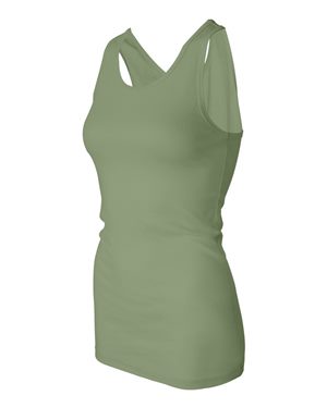 Women's Sheer Mini Rib Racerback Tank - Moss Green