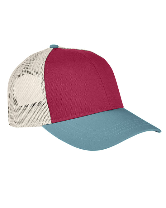 Tri-Color Trucker Cap - Chili / Blgrs / Khaki