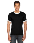 UNISEX Poly-Cotton Short-Sleeve Ringer T-Shirt - Black / White
