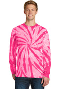 Unisex Tie-Dye Long Sleeve Tee - Pink