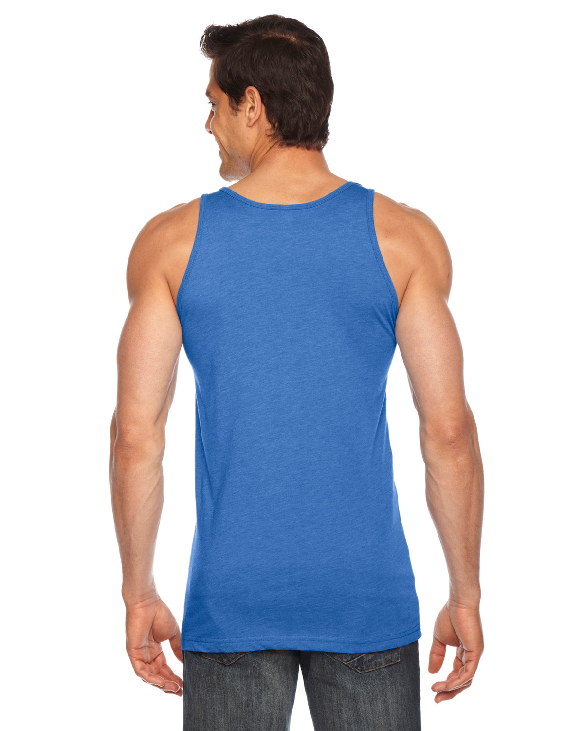 Unisex Poly-Cotton Tank - Heather Lake Blue
