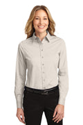 Women's Long Sleeve Easy Care Shirt - Light Stone / Cl Navy